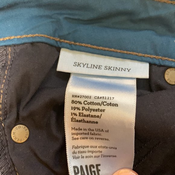 Paige Medium Blue Skyline Skinny Jeans size 27 - Picture 6 of 9